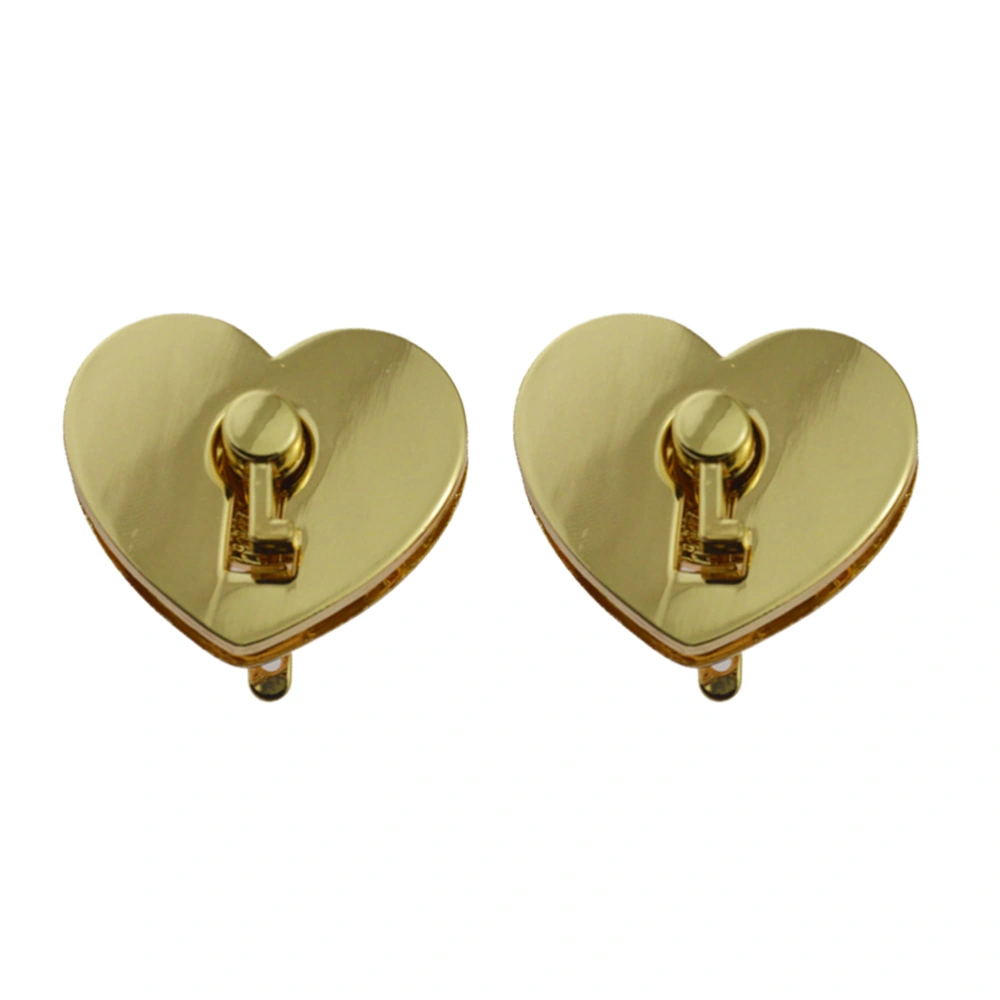 4PCS Handbag Luggage Accessories Lovely Heart-shaped Lock Zinc Alloy Key Heart Shape Lock Buckle for Handbag Bag Golden