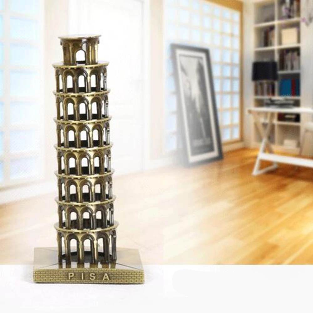 Retro Leaning Tower of Pisa Decor Furnishing Metal Ornament Handicrafts Miniatures (Bronze)