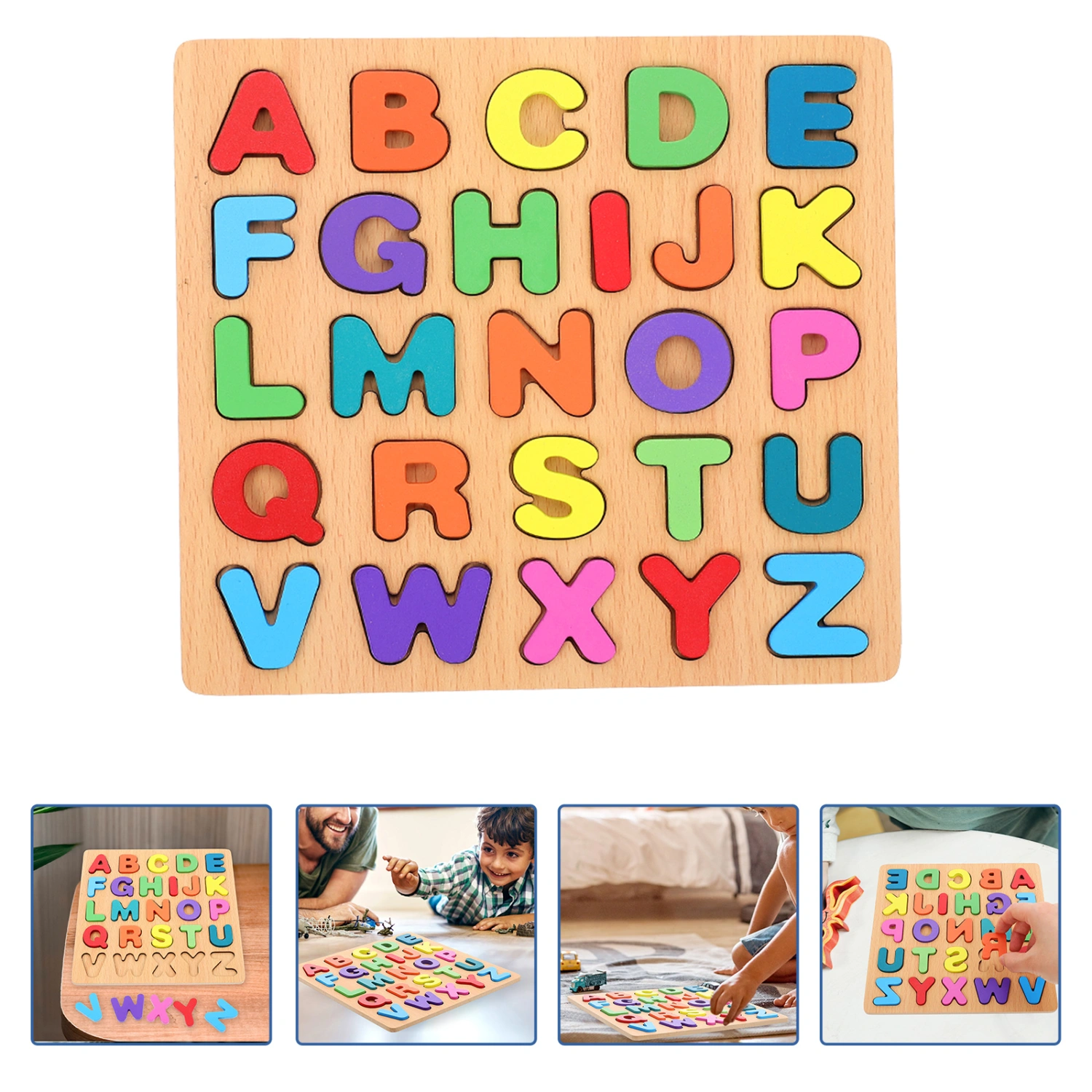 1 Set of Alphabet Puzzle Toys Wooden Puzzle Toys Children Educational Puzzle Toys