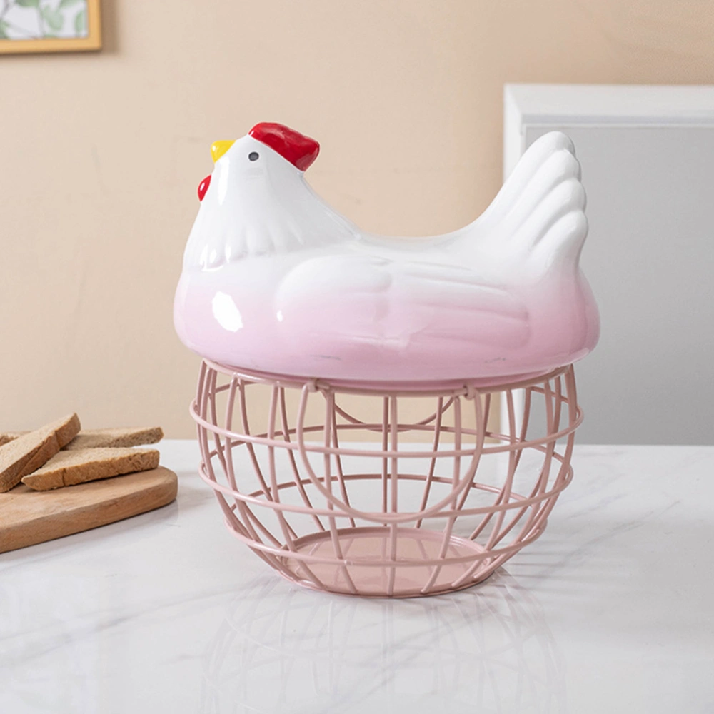 1pc Durable Home Egg Storage Basket Kitchen Creative Storage Basket with Lid