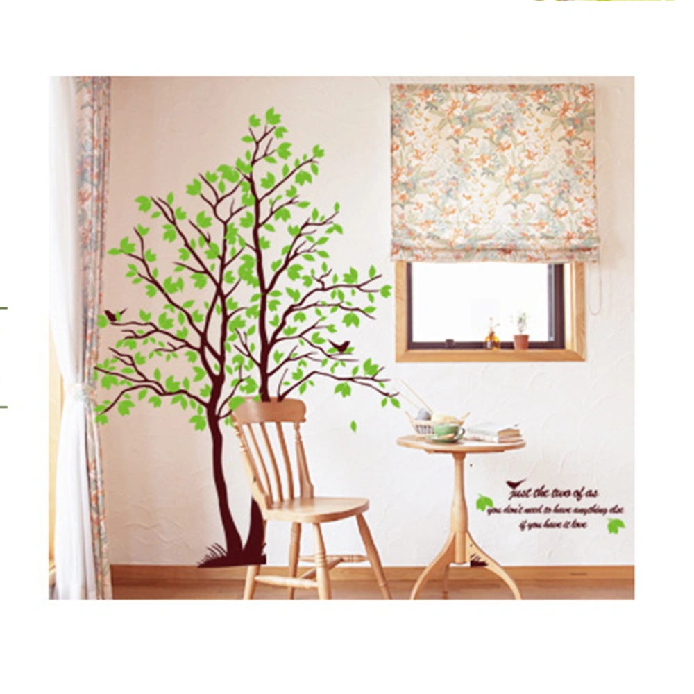 3D Acrylic Wall Sticker Couple Tree Wall Sticker Home Living Room Bedroom TV Background Wall Fashion Green Wall Sticker(Freely Splicing)