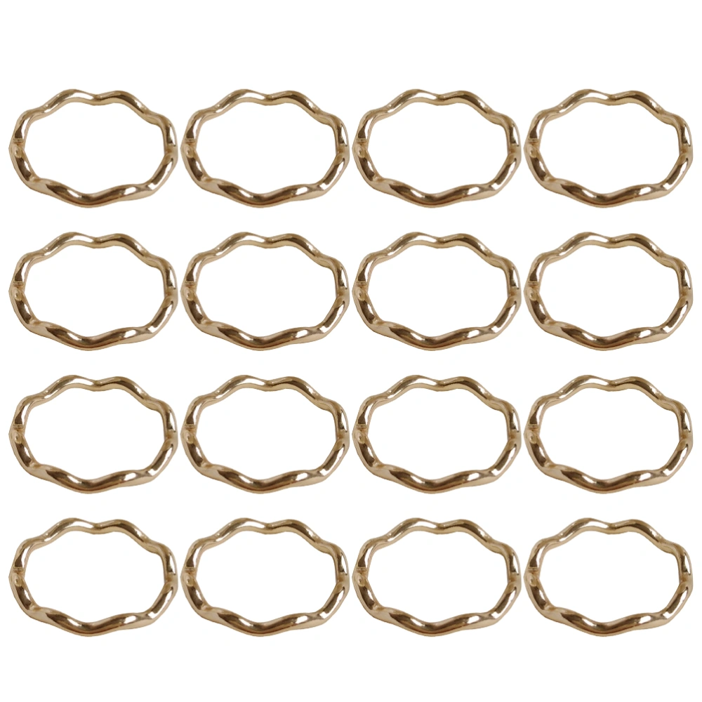 20pcs Wavy Metal Finger Rings DIY Linking Ring Jewelry Connectors for Necklace Bracelet (Golden)