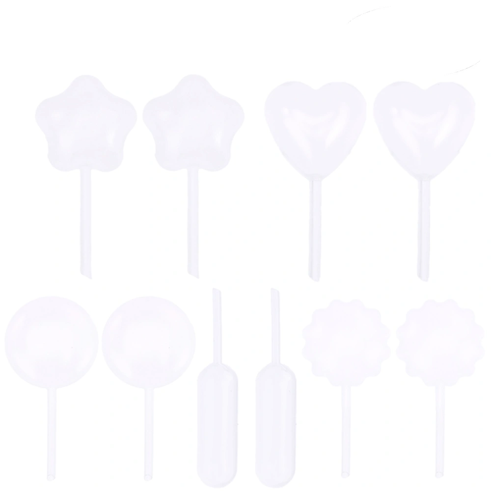 200 Pcs 4ml Disposable Plastic Star Liquid Dropper Pasteur Pipettes Plastic Squeeze Transfer Pipettes Suitable for Chocolate Cupcakes Strawberries(Star Heart Shape Oblate Shape Little Flower and Big Long Column 40 Pcs Each)