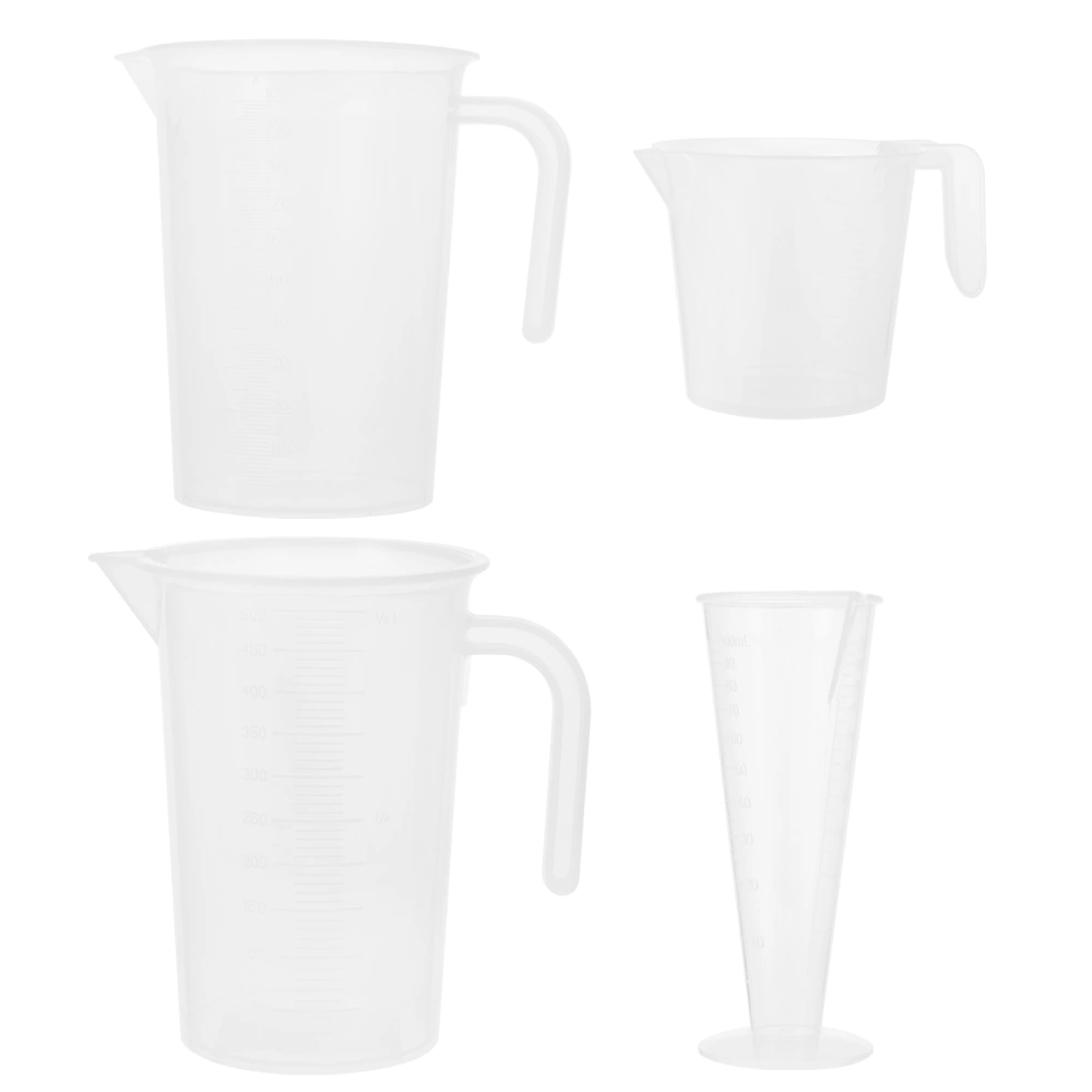 4pcs Environmentally Friendly Plastic Measuring Cups Clear Measuring Jugs