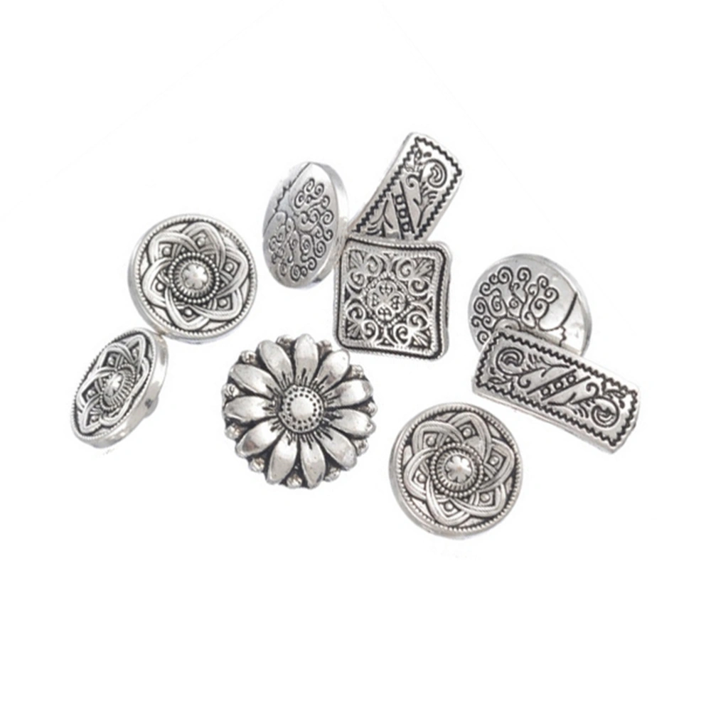 50pcs Vintage Round Square Flower Buttons DIY Replacing Buckle for Pants Clothes Random Style