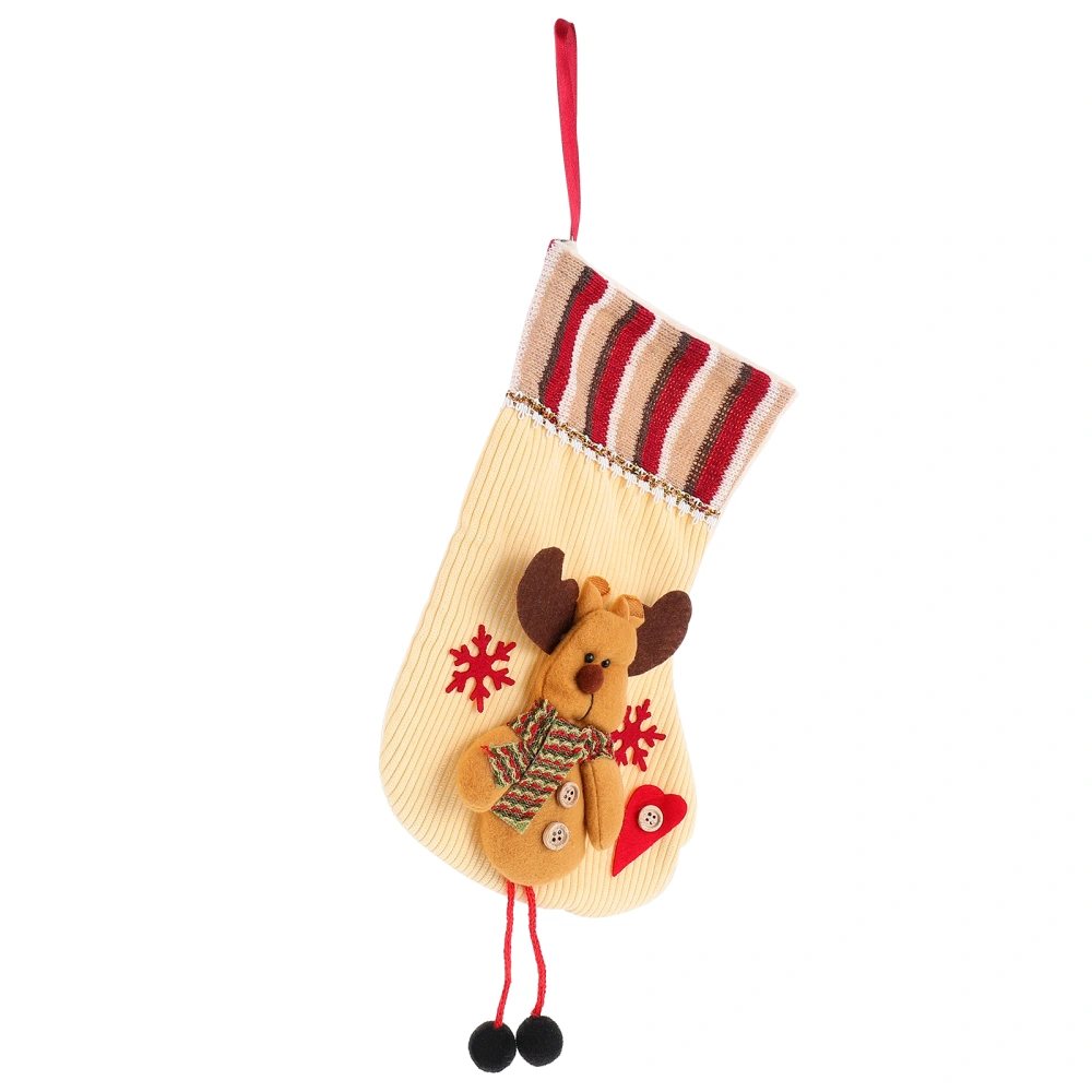 Christmas Stockings Socks Xmas Candy Gift Bag Fireplace Xmas Tree Hanging Decor