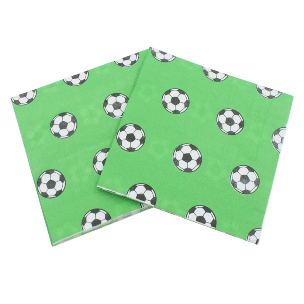 40Pcs Lunch Napkin Printed Napkin Paper for Birthday Dinner Party Favors Supplies (Soccer)