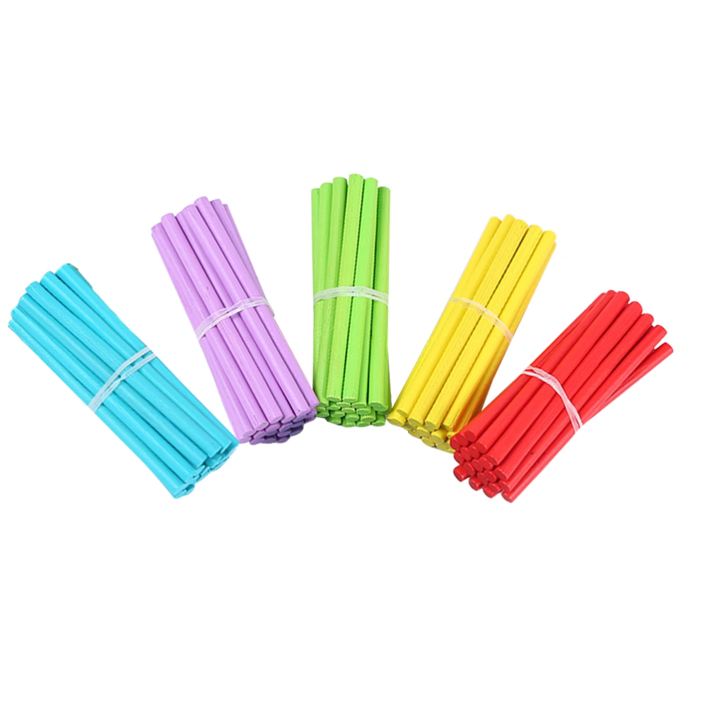 100pcs Colorful Math Manipulatives Math Wooden Counting Sticks Kids Preschool Educational Toys Counting Rods for Arithmetic Learning