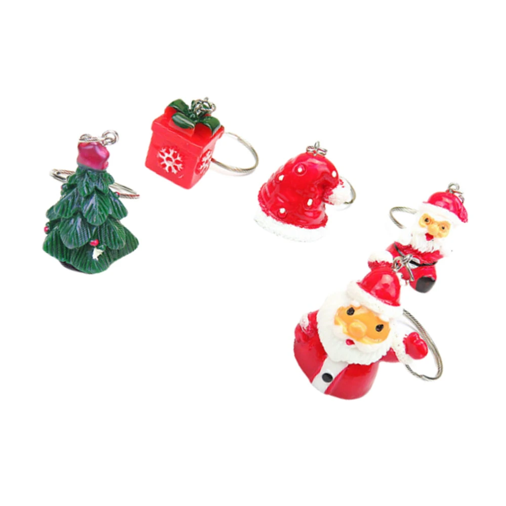 5pcs Christmas Key Chain Christmas Key Ring Santa Claus Keychain Santa Claus Decor