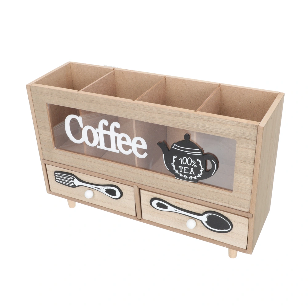 Retro Coffee Box Nordic Style Coffee Box Double-layer Coffee Box Desktop Storage Box