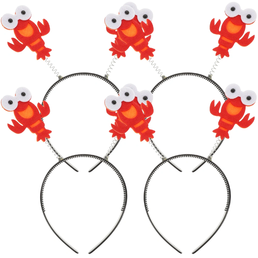 4pcs Crayfish Headband Adorable Hair Hair Accessory for Performance Costume Party Masquerade