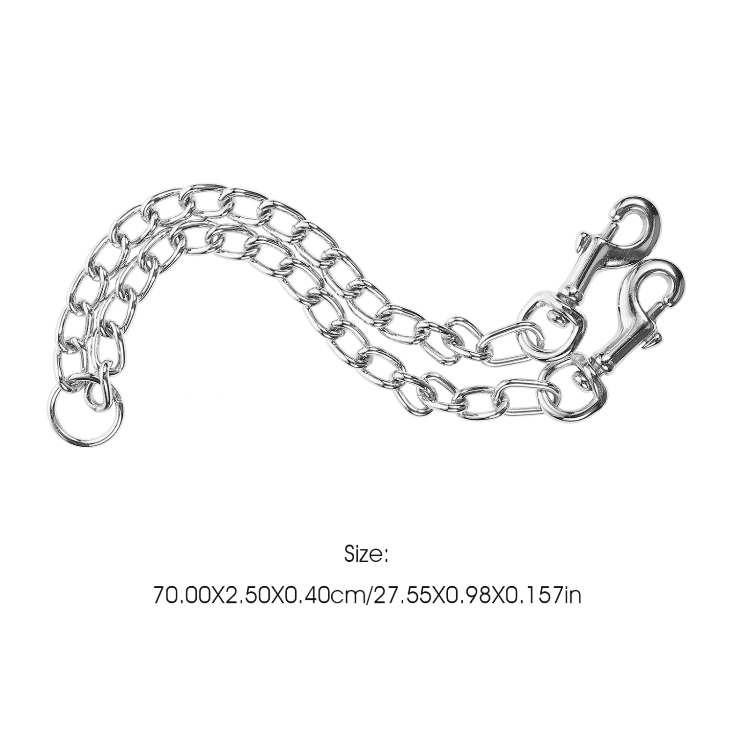 0.4x70cm Dicephalous Double Buckle Dog Training Leash Heavy Duty Durable Walking Lead for Small and Medium Dogs