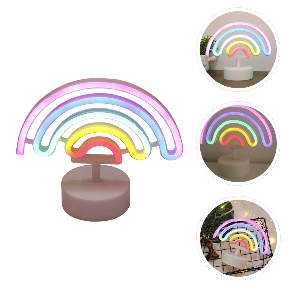 1pc Rainbow Shape Night Light Party Home Decoration Table Lamp No Battery