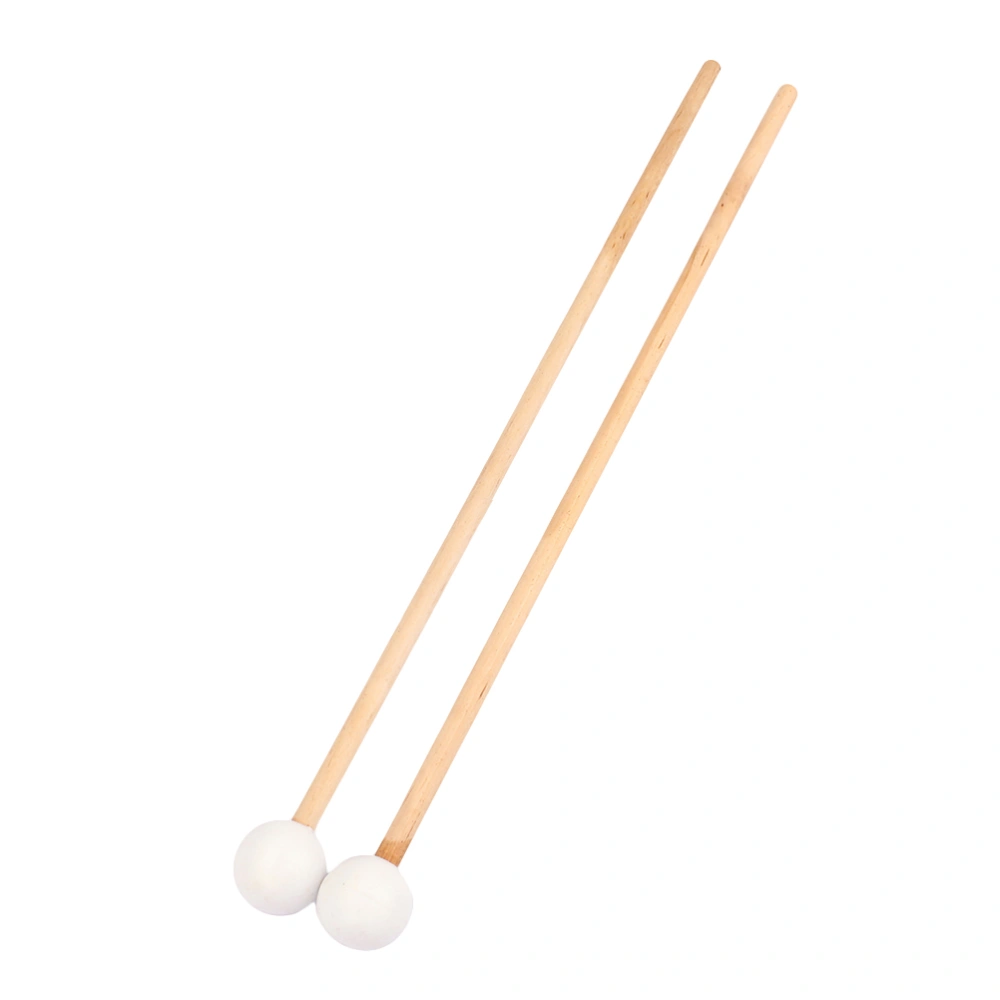 1 Pair Bell Mallets Glockenspiel Drumsticks Percussion Mallet Stick with Wood Handle Musical Percussion Guitar Accessories WA02 (White)