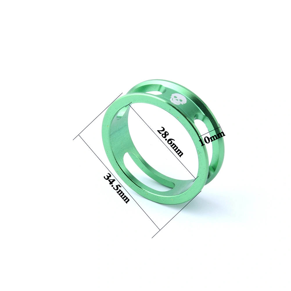4PCS 28.6MM Mountain Bike Road Bike Fold Able Bike Aluminum Alloy Washer Spacers Gasket Fork Headset Parts(Green)