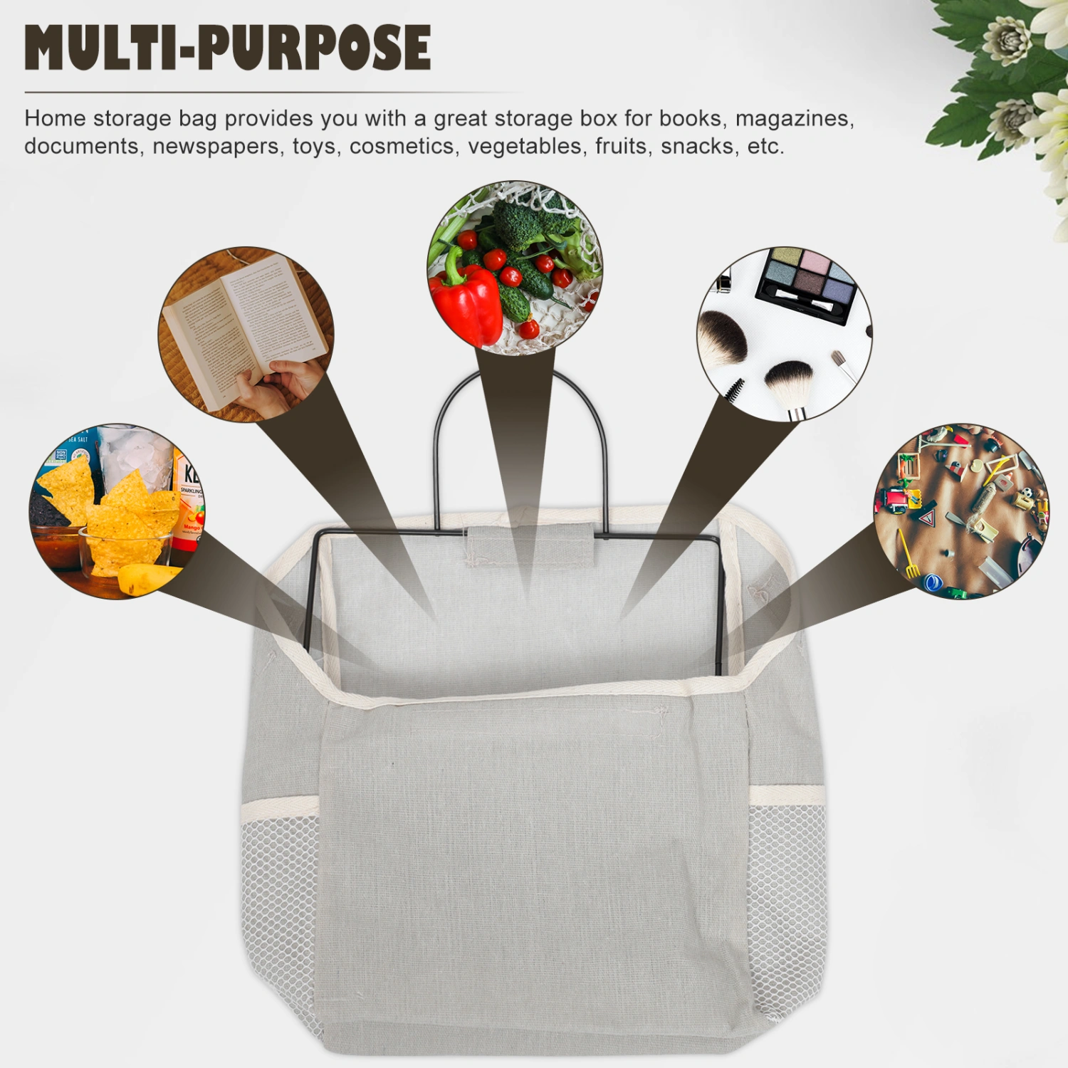 1Pc Wall-mounted Storage Bag Storage Pouch Magazine Storage Pouch for Home