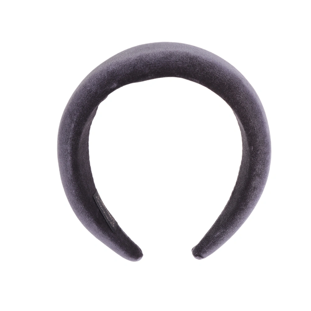 Sponge Hair Hoops Cloth Hair Band Solid Color Headdress Elegant Headwear for Women Girls Grey