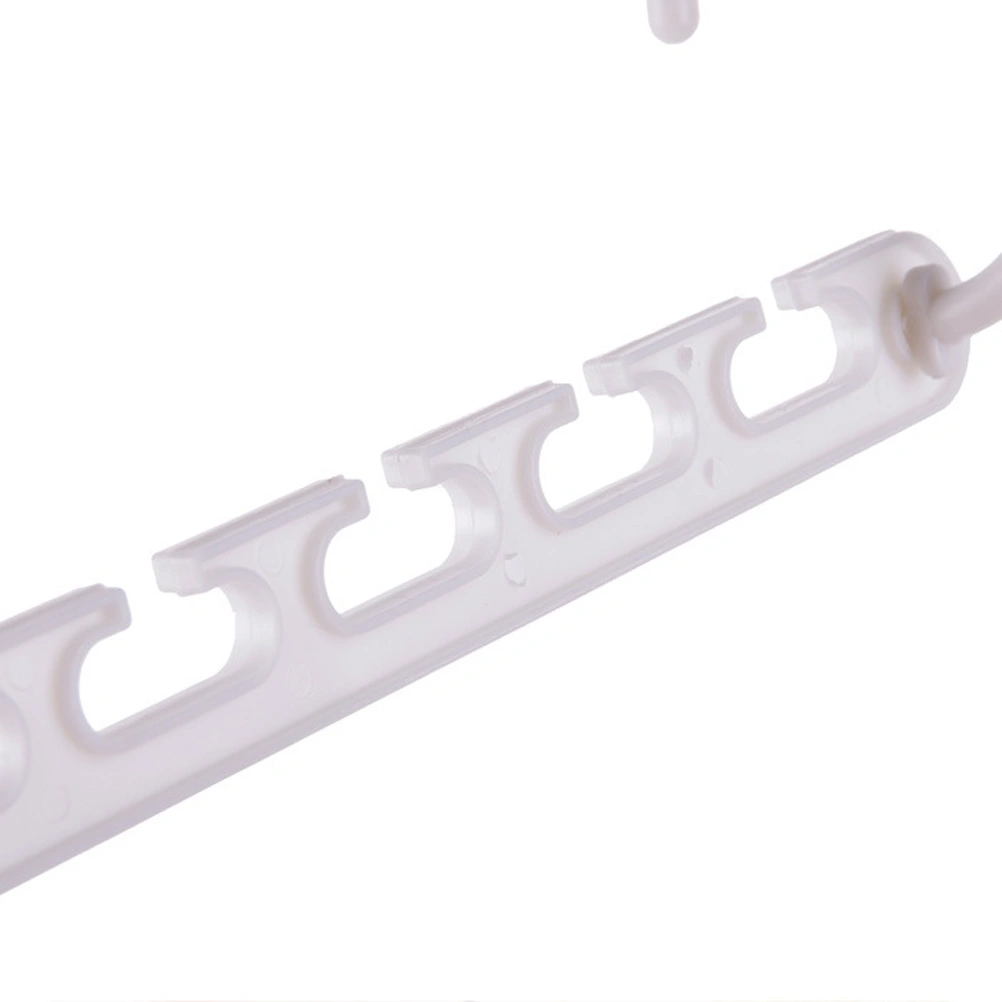 5PCS Practical Cascading Hangers with Slots Closet Hangers Rack Multi-function Closet Space Saver Clothing and Closet Storage Hanger (White)