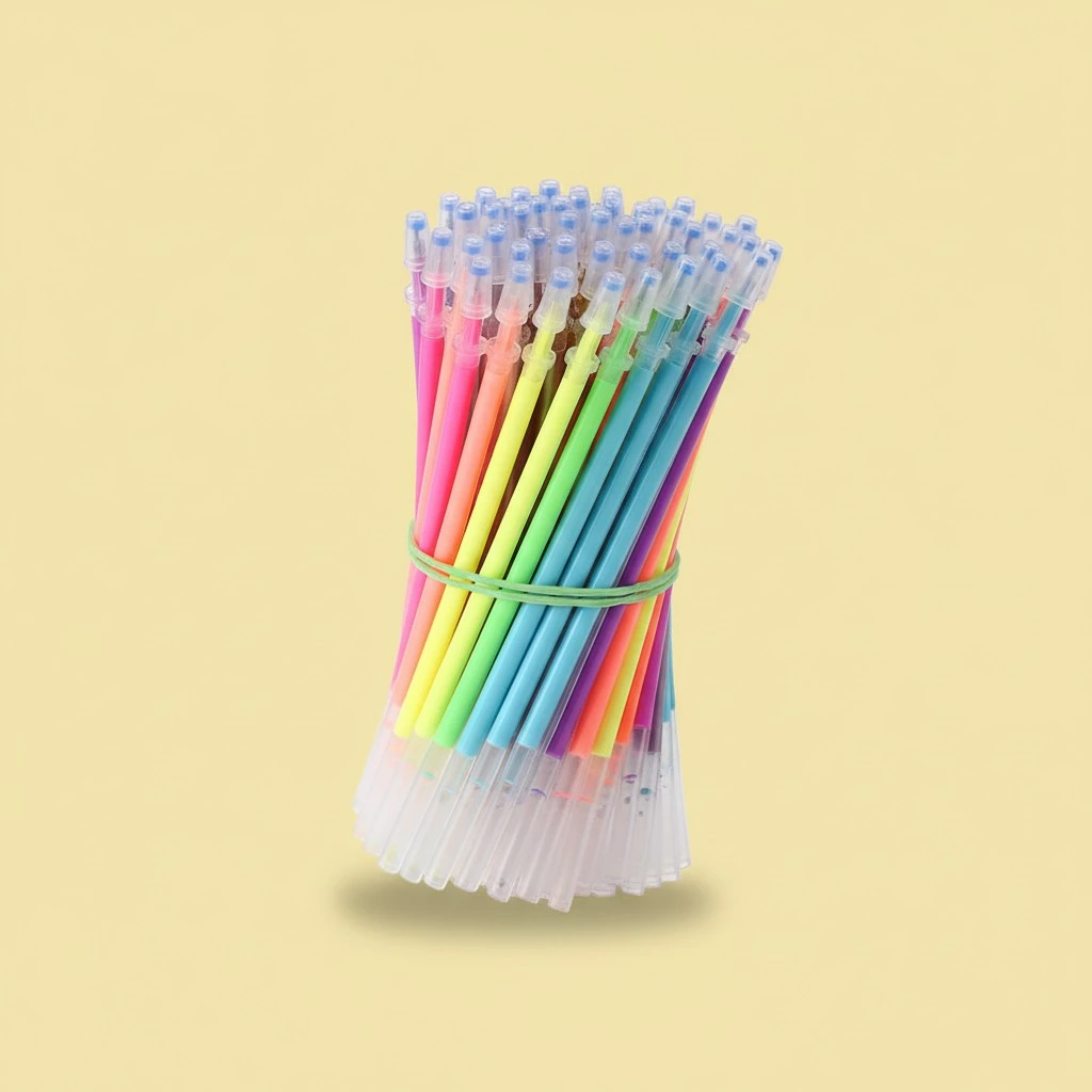 50 Pcs Gel Pen Refills Colorful Gen Pen Refill Student Stationery Office Supplies