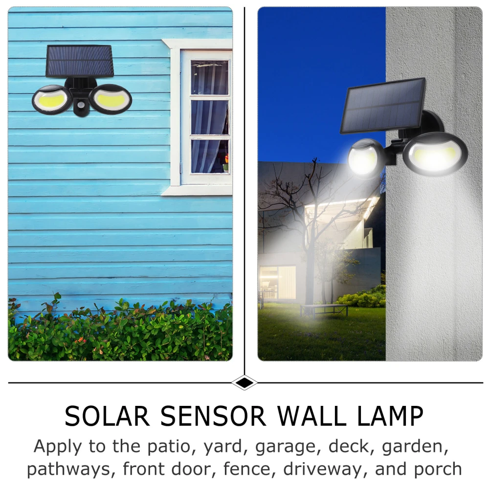 1 set of Solar Powered Wall Light Human Body Induction Lamp Garden Lights