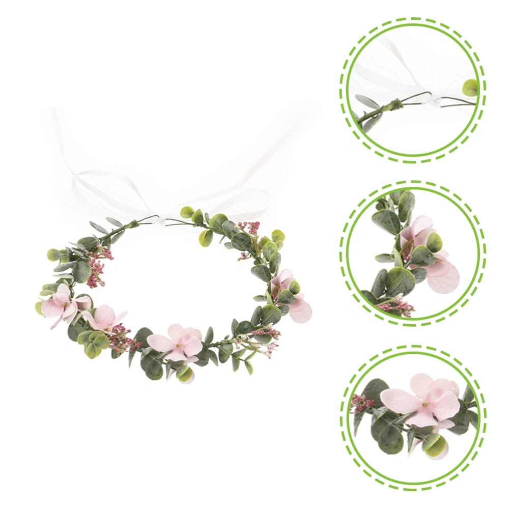 Bride Wreath Flocking Bride Headband Floral Bride Crown Decorative Bride Headdress