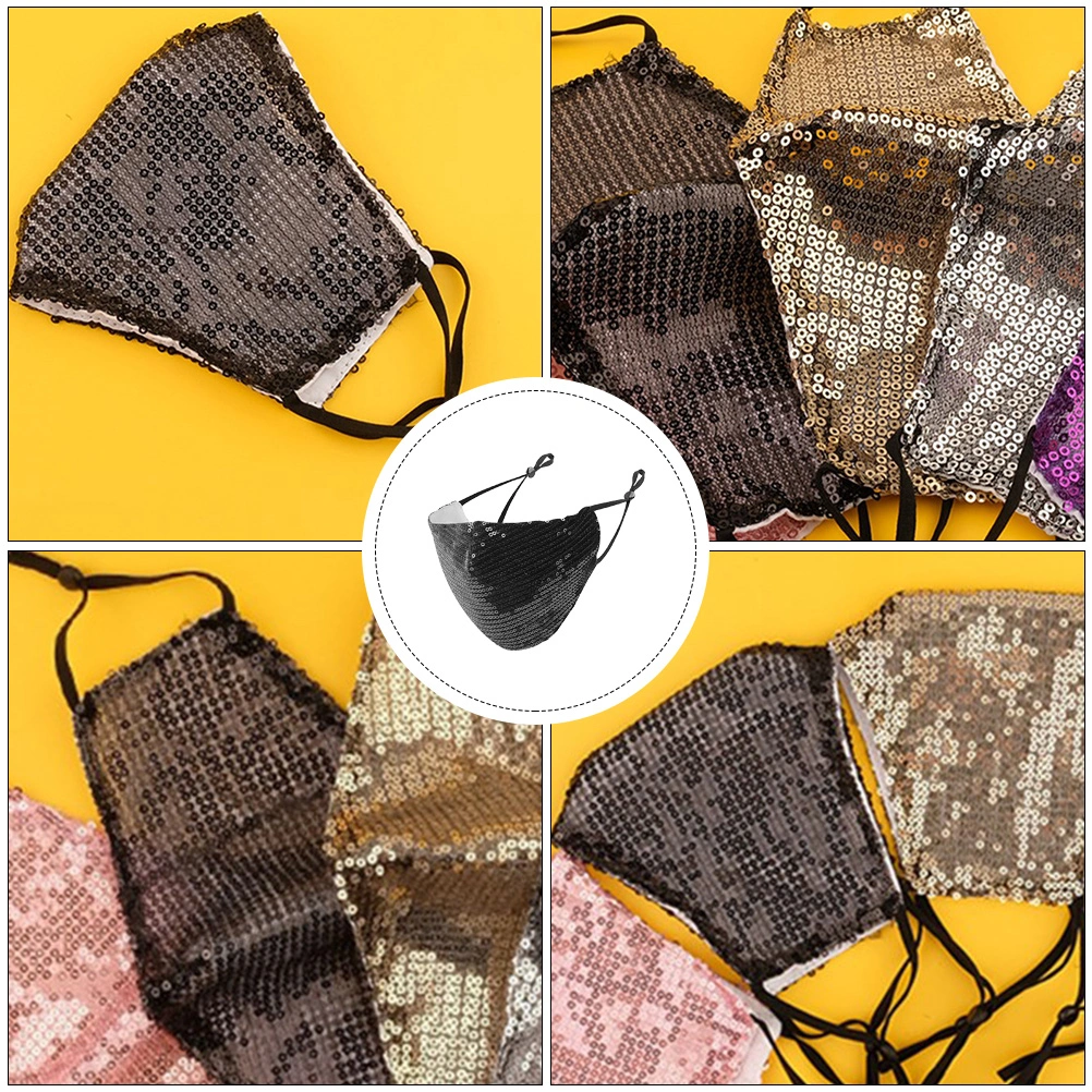 1Pc Sequined Mask Decorative Mask Breathable Facial Cover Dust Proof Mask Supply