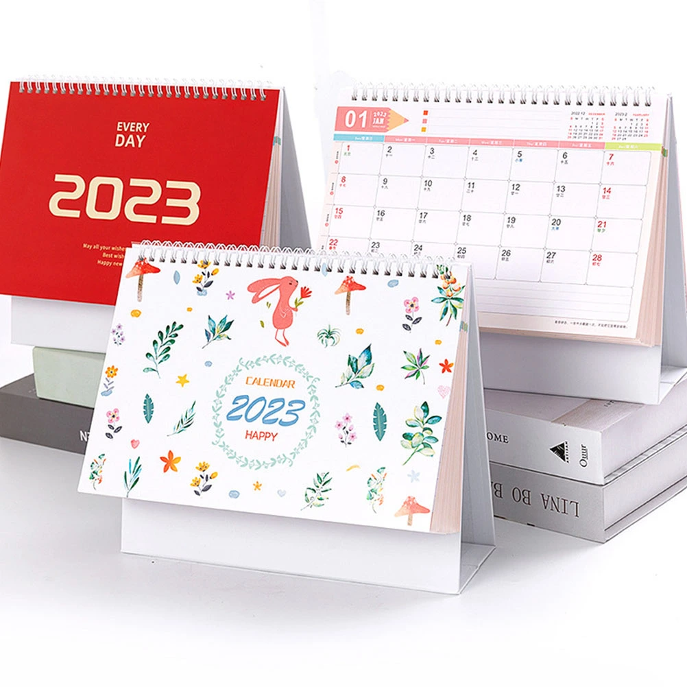 Time Schedule Calendar Standing Flipped Calendar Tabletop Calendar for Decor Monthly Calendar