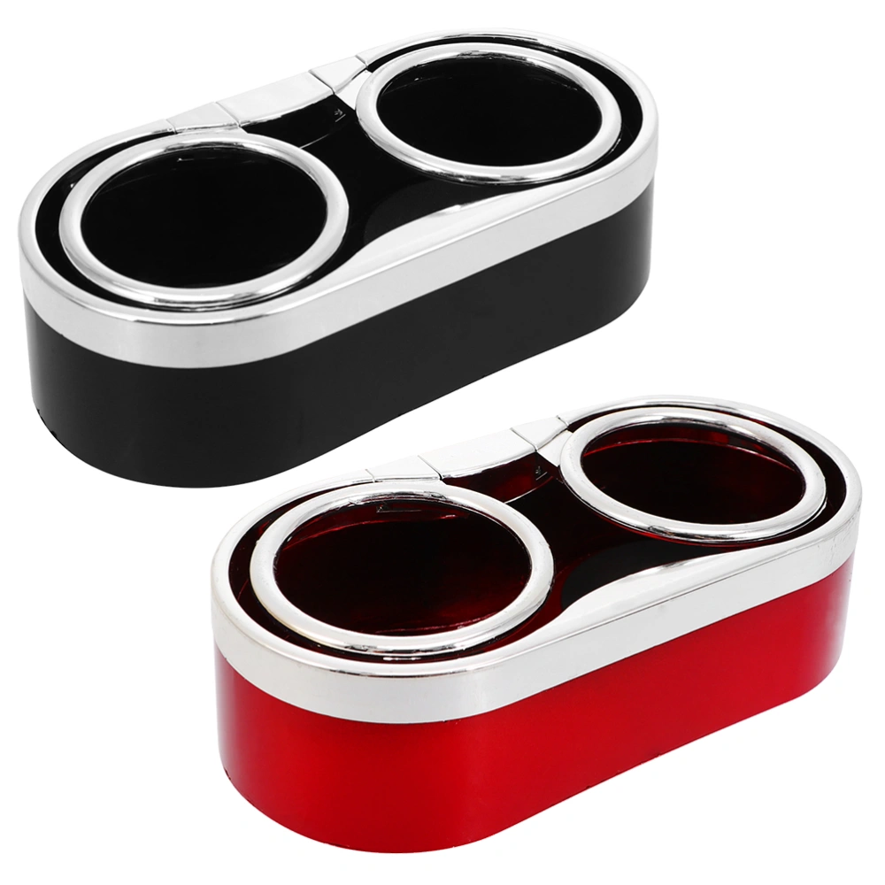 2Pcs  Multi-function Double-Cup Holder Automobile Water Drink Rack(Red)