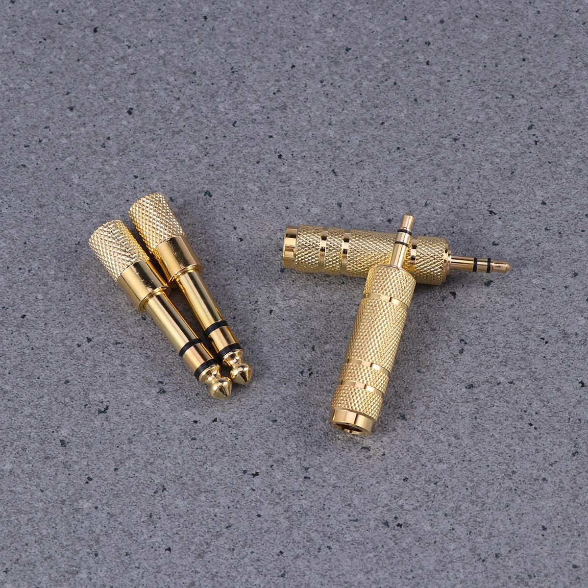 6 in 1 3.5mm to 6.35mm Stereo Audio Adapter Gold Plated Headphone Jack Plug Converter for Headphone Audio Earphone Microphone (Golden)