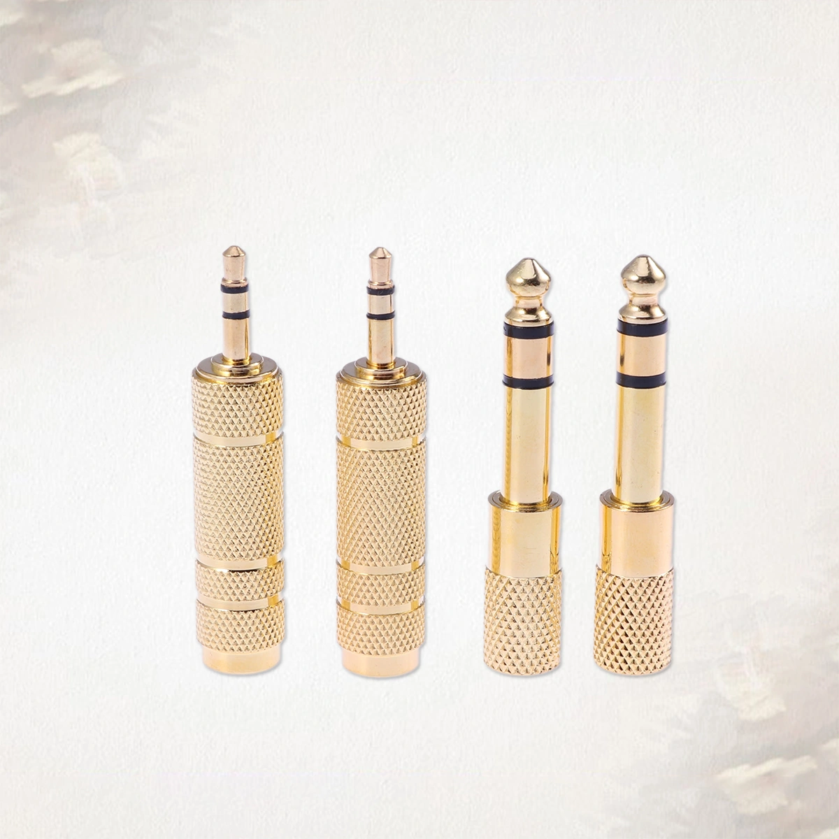 6 in 1 3.5mm to 6.35mm Stereo Audio Adapter Gold Plated Headphone Jack Plug Converter for Headphone Audio Earphone Microphone (Golden)