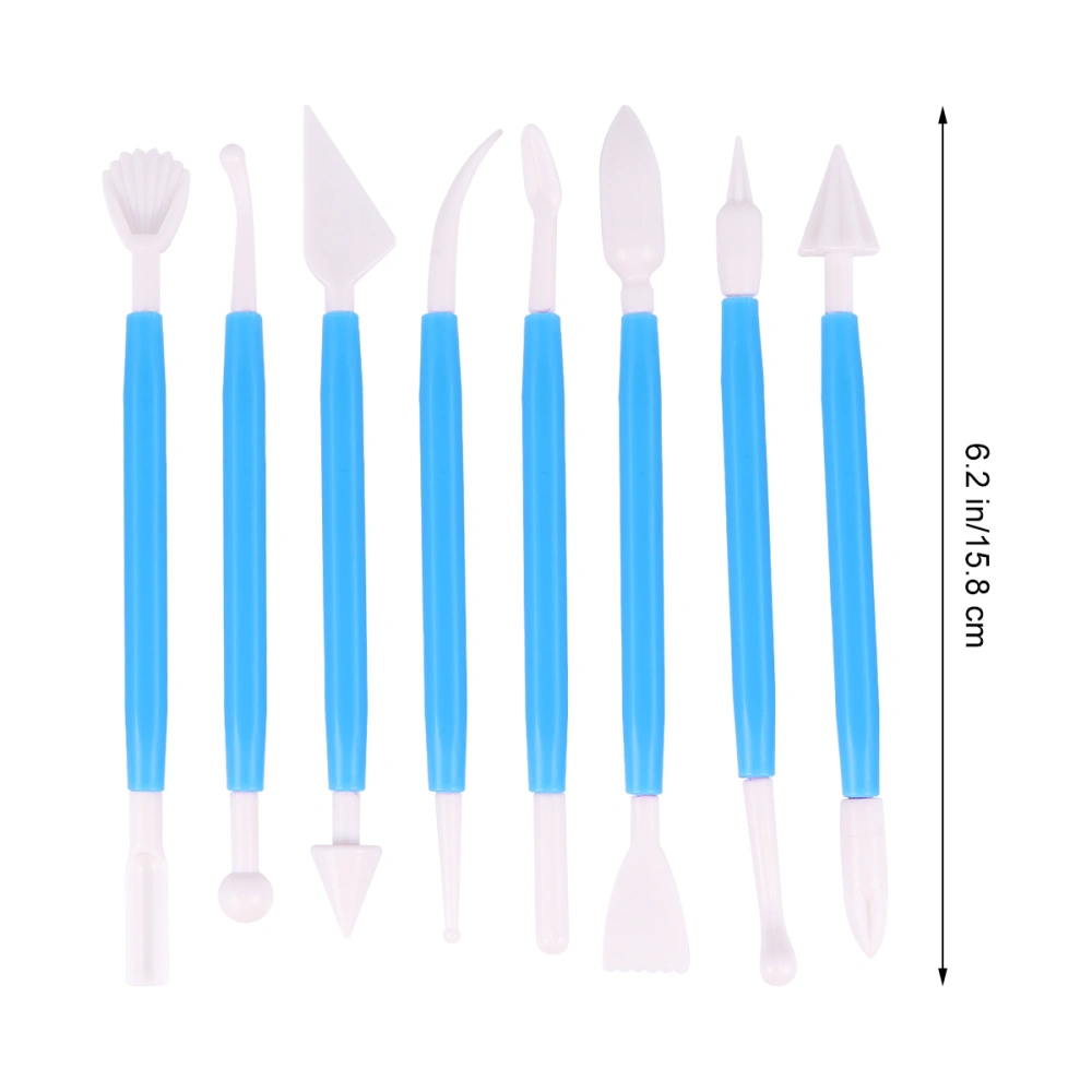 3 Sets/Total 24pcs Clay Sculpting Set Plastic Pottery Sculpting Carving Tool Molding Shaping Tools (Blue)