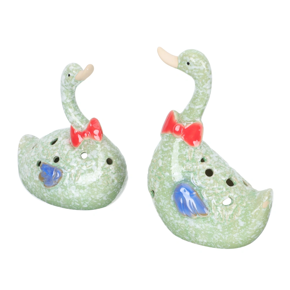 1Pair Duck Modeling Adornment Creative Desktop Candlestick Chic Ceramic Artware