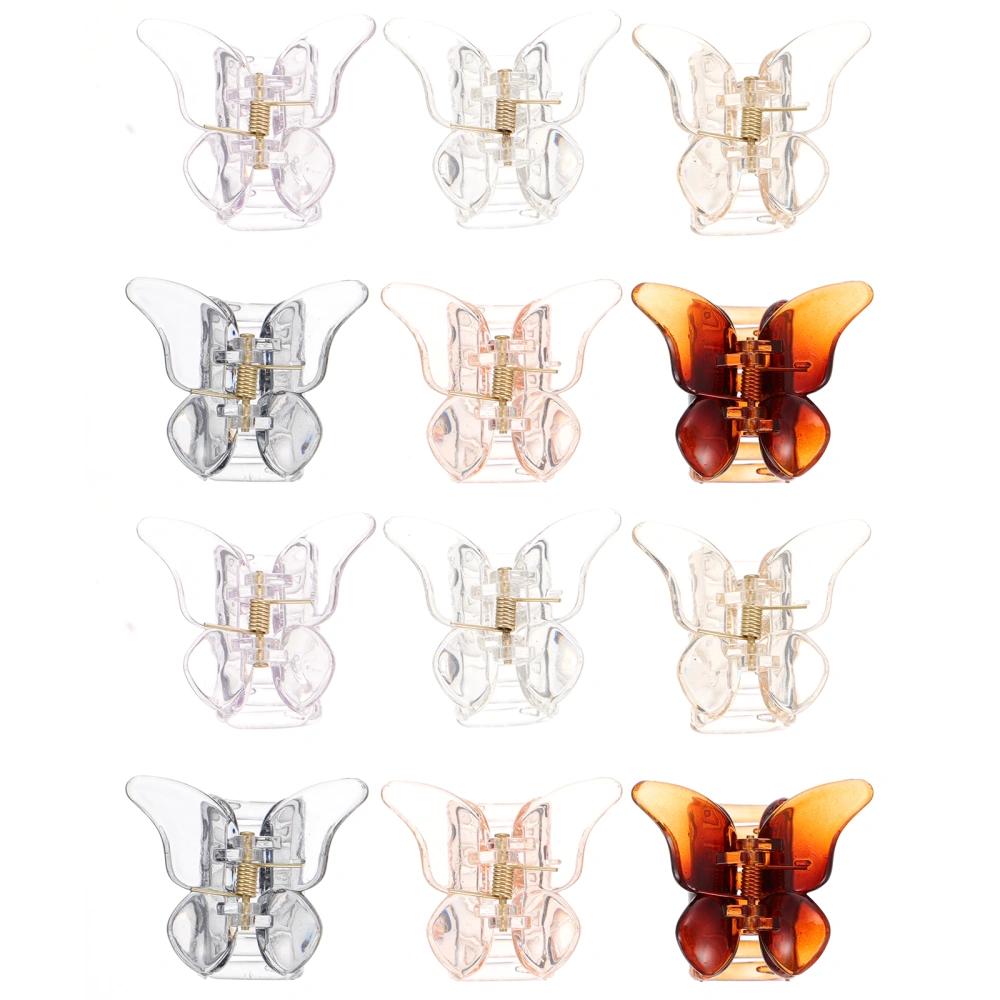 12pcs Chic Jaw Clips Butterflies Shaped Hair Claw Clamps Stylish Hair Claw Clips