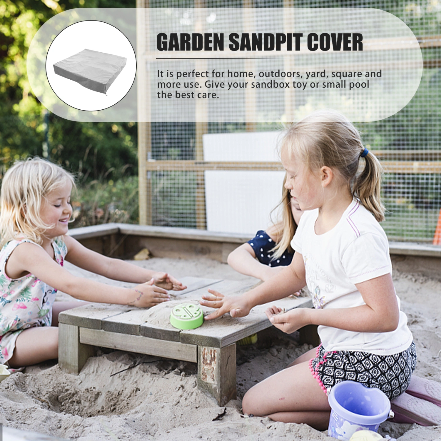 Sandpit Cover Waterproof Sandpit Pool Protective Cover Sandbox Cover with Drawstring