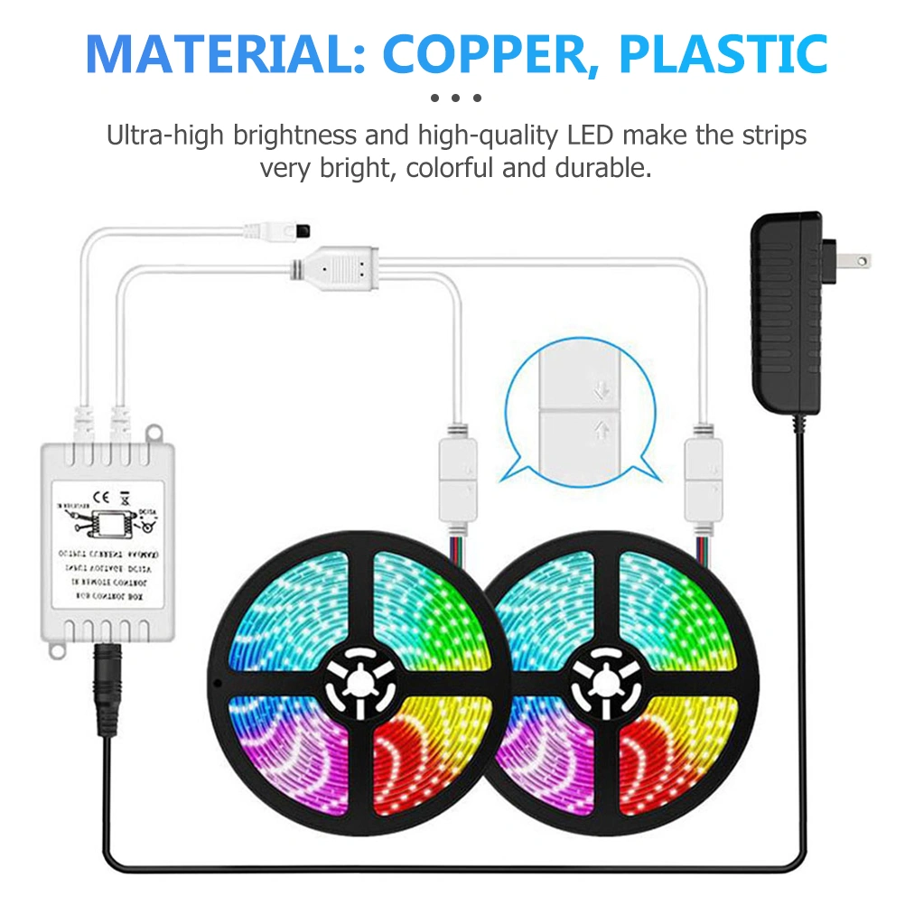 1 Set RGB Light Strip 300-LED Remote Controlled Epoxy Light Strip TV EU Plug