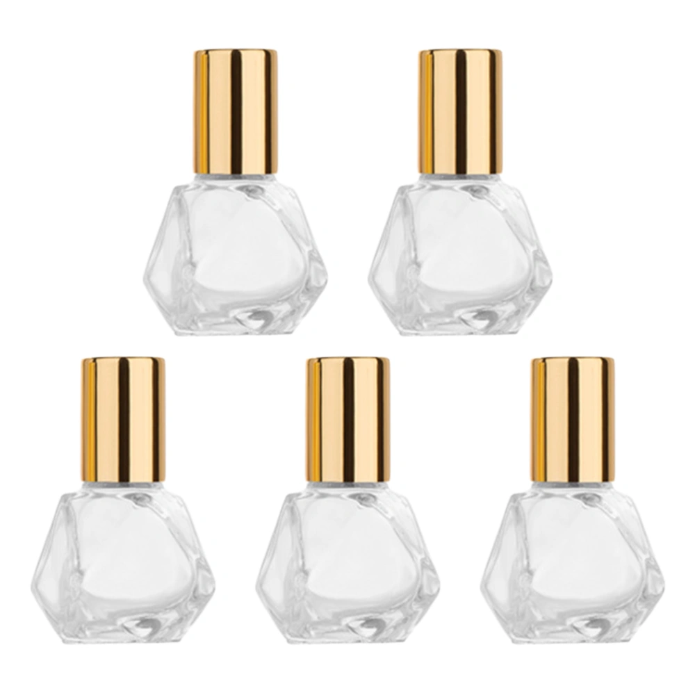 5PCS 8ML Glass Roll-on Bottles Five-pointed Star Walking Bead Bottle Creative Diamond Oil Essential Oil Bottle Multi-purpose Roller Travel Bottle for Home Outdoor