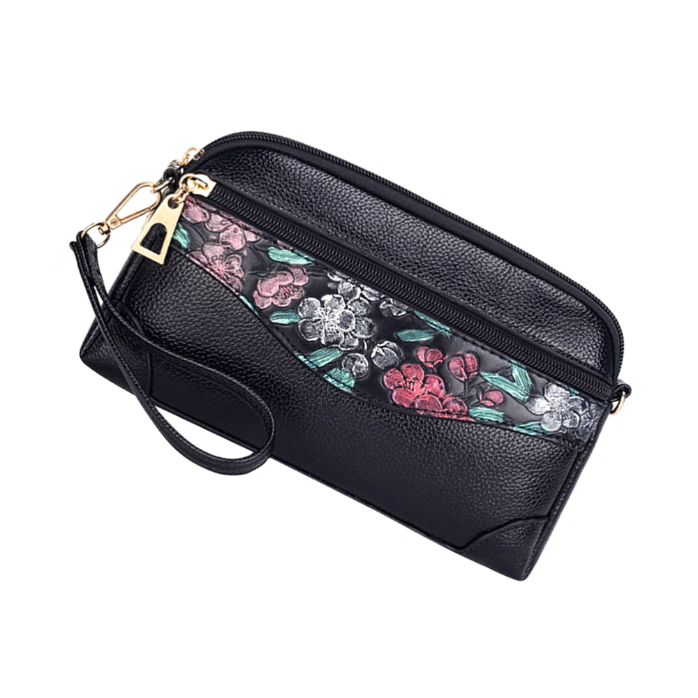 1PC National Style Handbag Printed Zipper Wallet Evening Bag for Women Lady Girls (Grass Pattern)