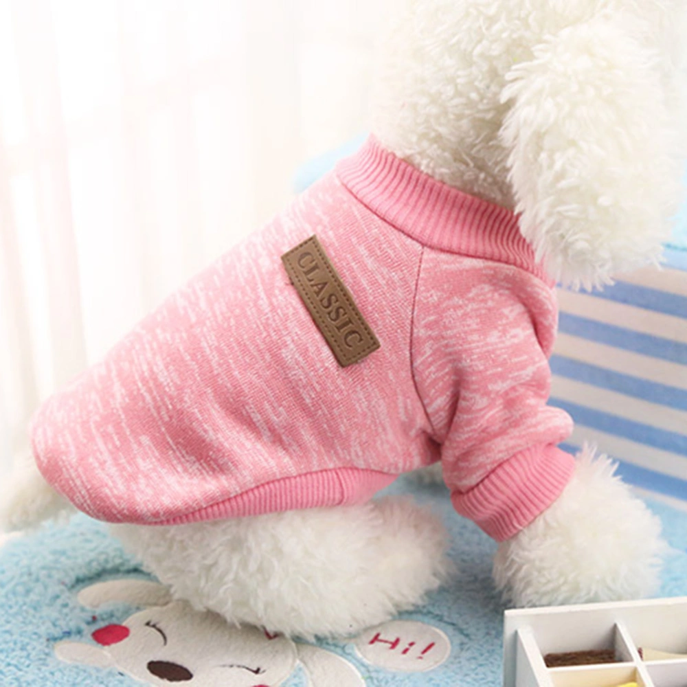 Pet Dog Knitwear Sweater Puppy Cat Winter Warm Clothes Knitted  Clothing for Pets - Size S (Pink)