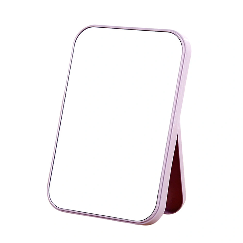 Women Simple Design Portable Facial Makeup Mirror Compact Foldable Desktop Cosmetic Makeup Mirror (Light Purple)