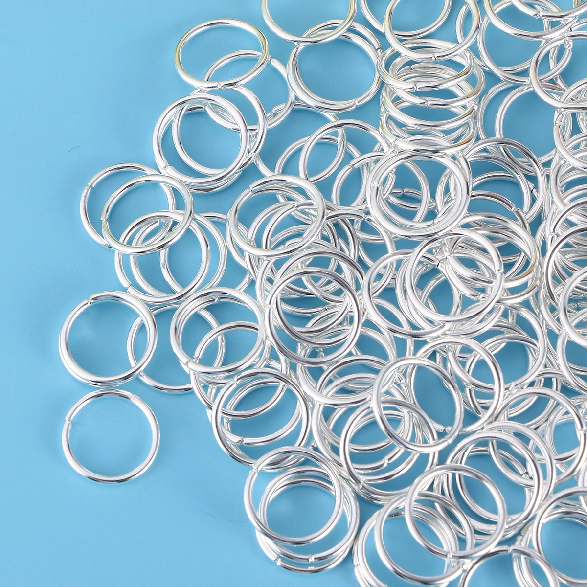 160pcs Metal Multipurpose Open Small Circular Ring Metal Rings Round Snap Clips Spring Clip for Keys (Silver)