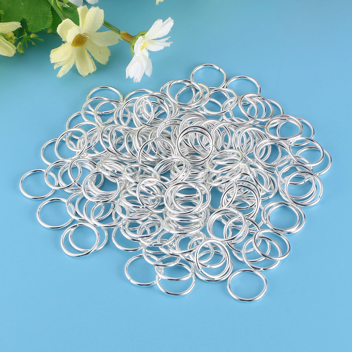 160pcs Metal Multipurpose Open Small Circular Ring Metal Rings Round Snap Clips Spring Clip for Keys (Silver)