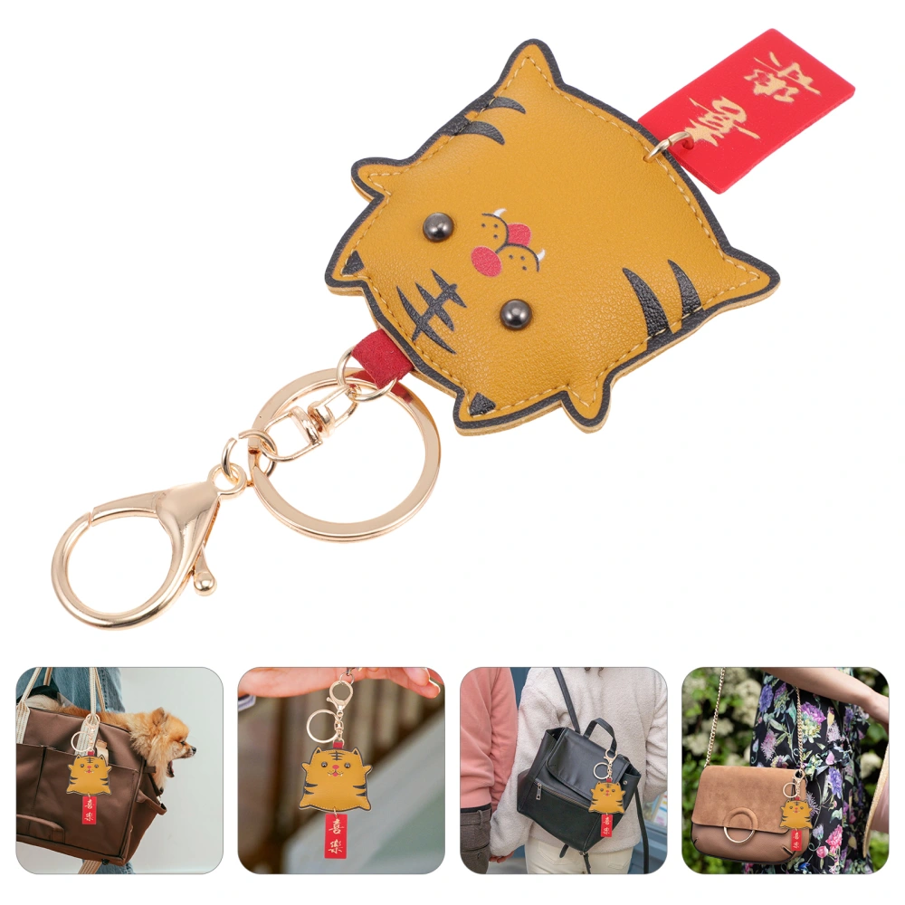 1pc Tiger Design Keychain Cartoon Key Holder DIY Pendant Key Bag Hanging Ornament