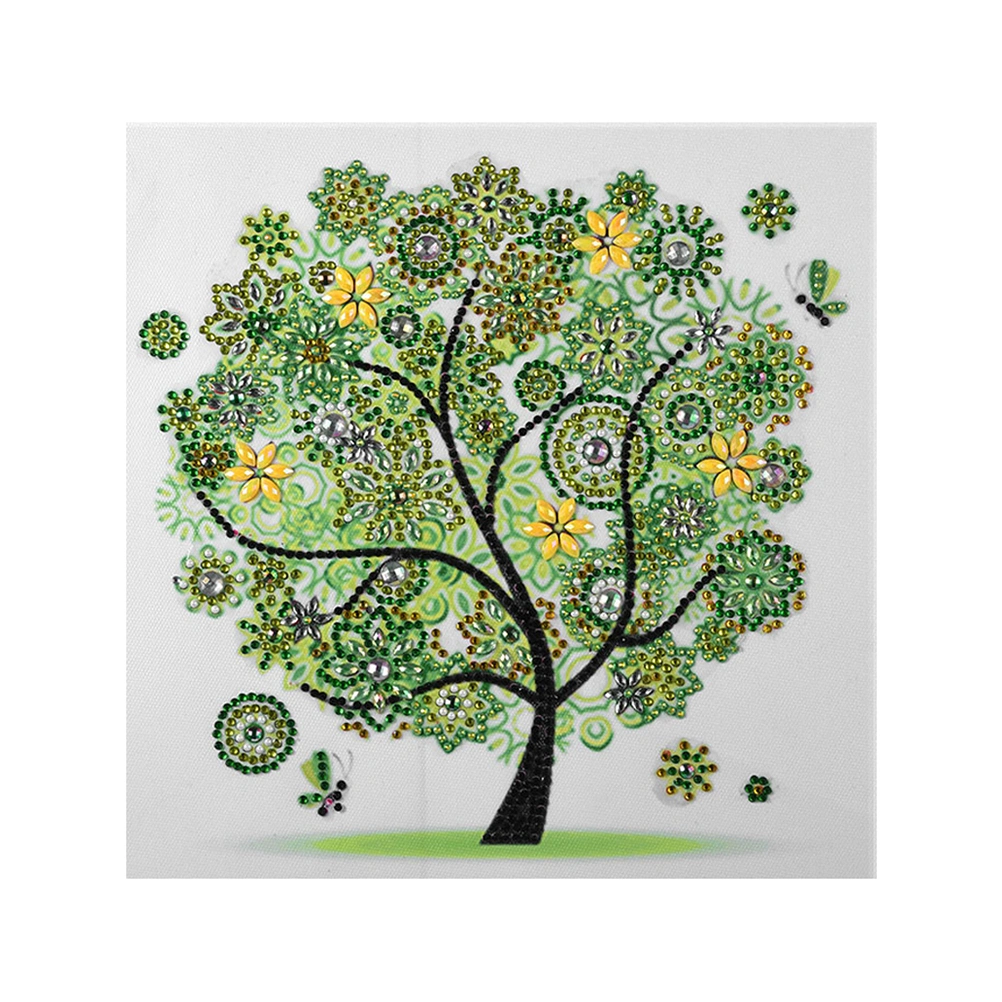 DIY Tree Pattern Unframed Resin Rhinestone Embroidery Painting Handmade Wall Decoration Printing Craft Kits 30x30CM