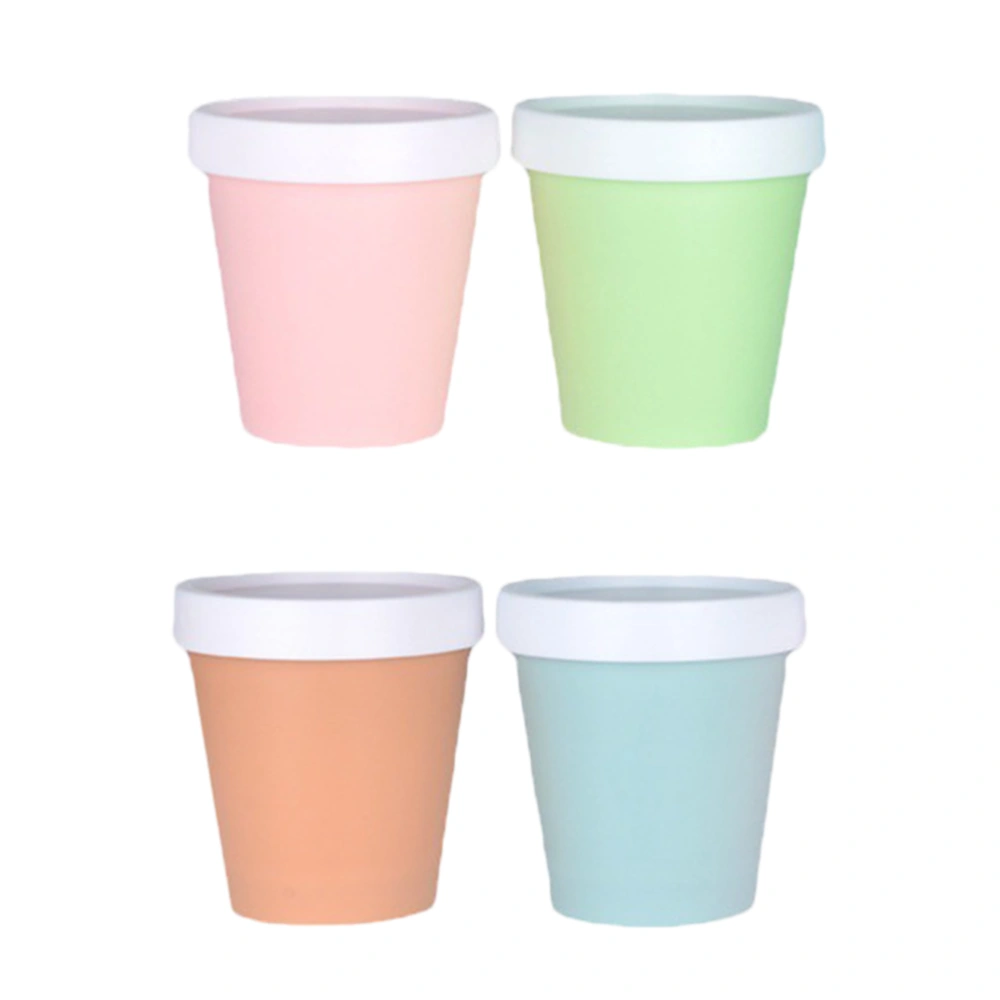 4pcs Ice Cream Cups with Lids Yogurt Containers Soup Cups Empty Cream Jars 200ml