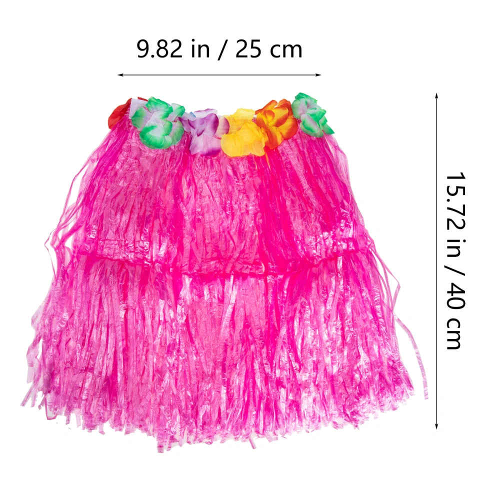 6 Sets Hula Skirt Grass Skirt Hawaiian Party Costume Stage Dress Up Props