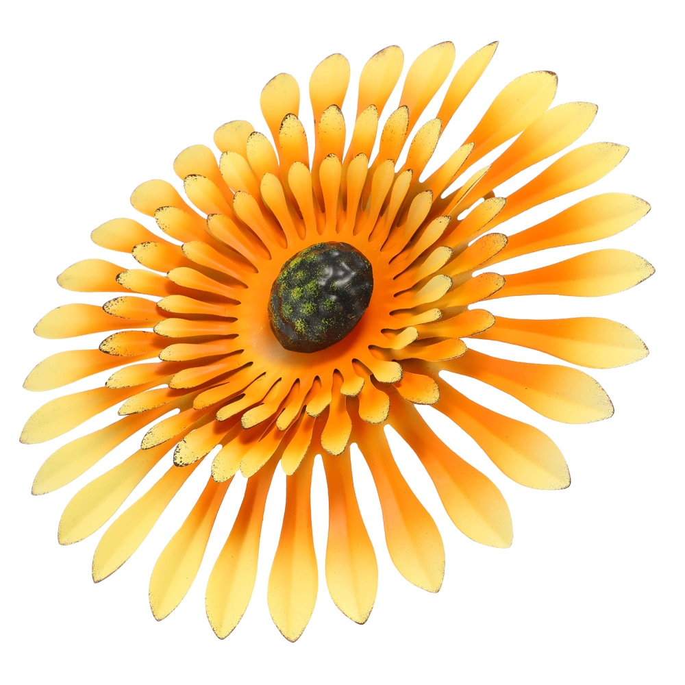 Simulated Sunflower Wall Hanging Decor Iron Sunflower Garden Wall Art Adornment