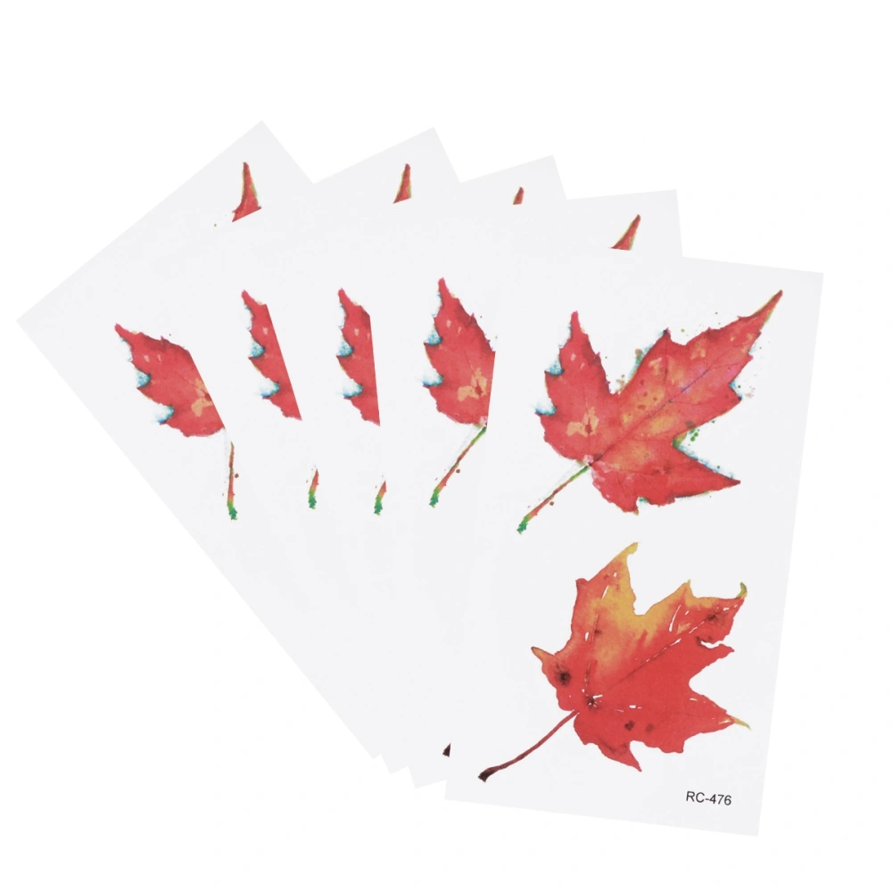 10pcs Waterproof Maple Leaf Shaped Sticker Temporary Tatto Long-Lasting Body Art Stickers