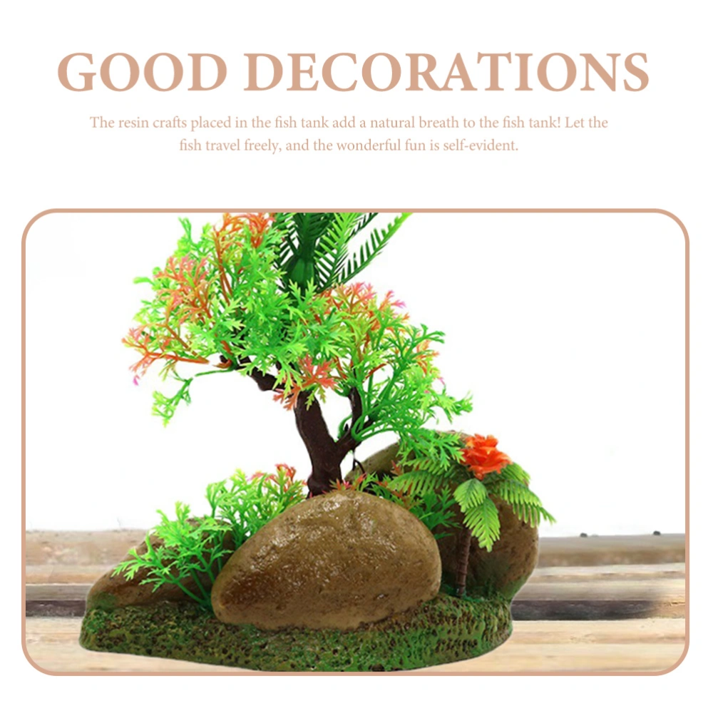 Fish Tank Decoration Simulation Coconut-tree Adornment Resin Underwater Crafts For Aquarium