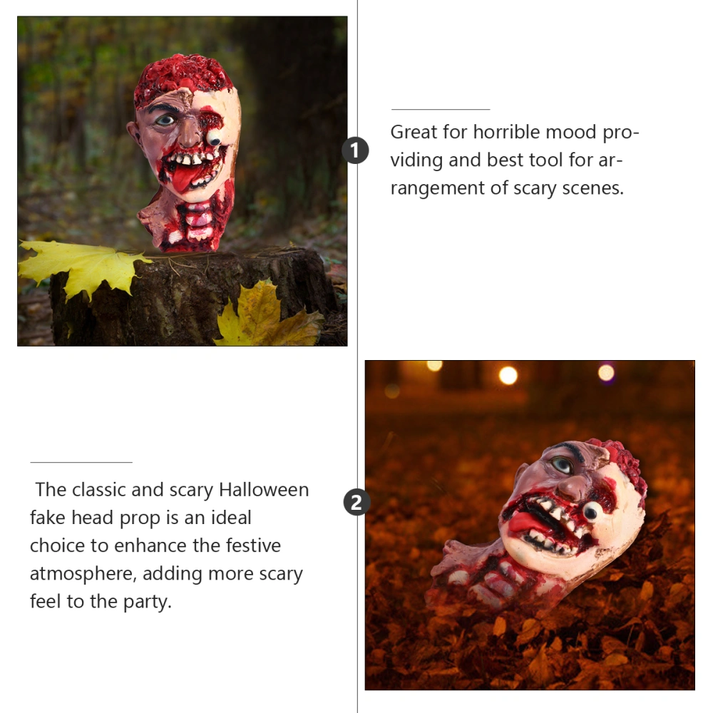 Halloween Head Prop Scary Tricky Toy Horrible Fake Head Haunted House Prop