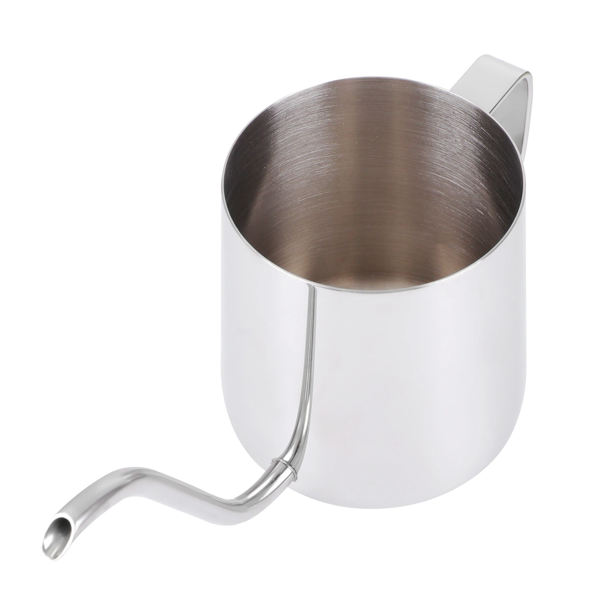 1pc Stainless Steel Coffee Pot Handmade Coffee Kettle Long Narrow Mouth Cup for Home Shop (Silver)